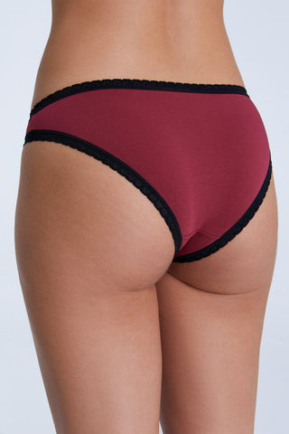 Bio-Baumwoll-Slip mit Spitze – 6er Pack