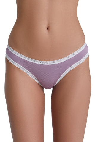 Bio-Baumwoll-Slip mit Spitze – 4er Pack