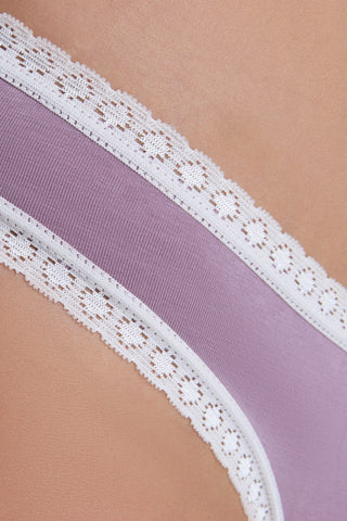 Bio-Baumwoll-Slip mit Spitze – 6er Pack