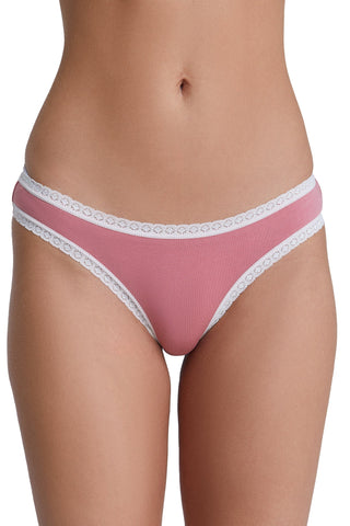 Bio-Baumwoll-Slip mit Spitze – 6er Pack
