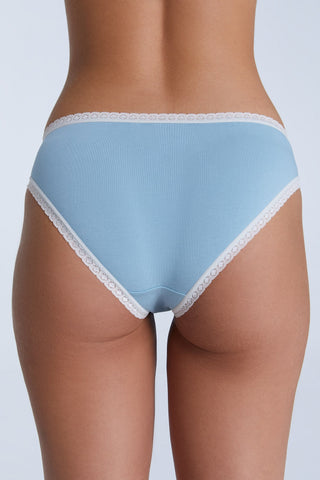 Bio-Baumwoll-Slip mit Spitze – 4er Pack