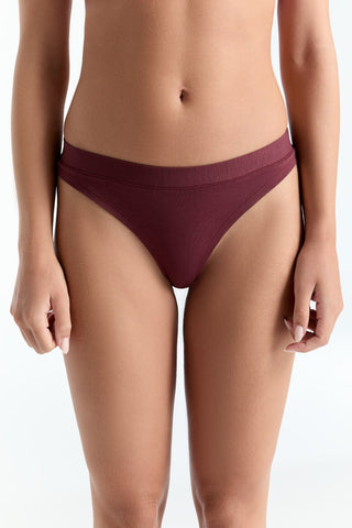 Bio-Baumwoll-String hoher Bund
