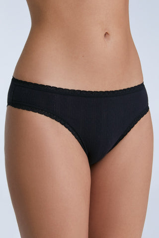 Jacquard Slip mit Spitze