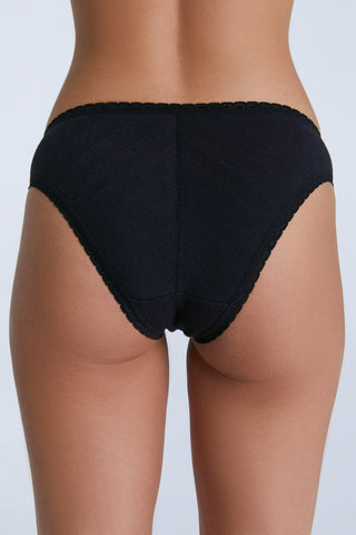 Jacquard Slip mit Spitze