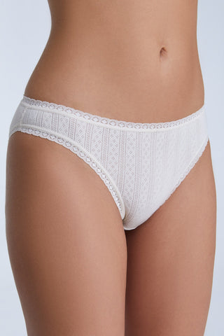 Jacquard Slip mit Spitze
