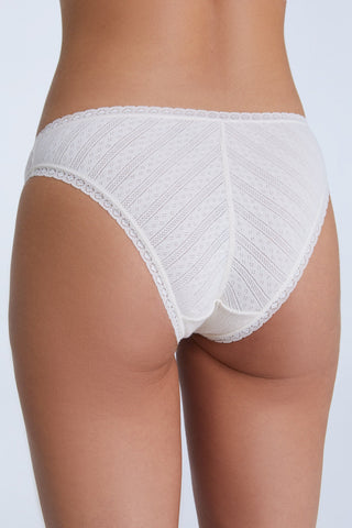 Jacquard Slip mit Spitze