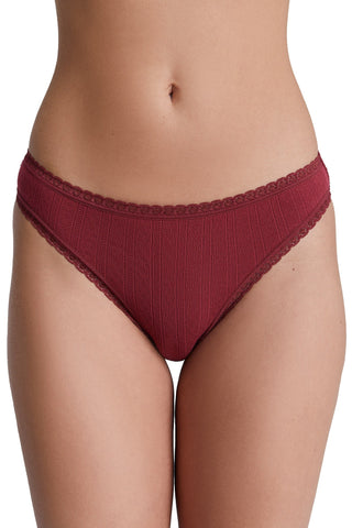 Jacquard Slip mit Spitze