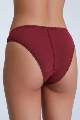 Jacquard Slip mit Spitze