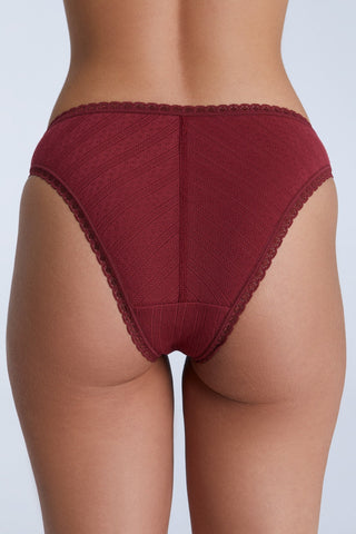 Jacquard Slip mit Spitze