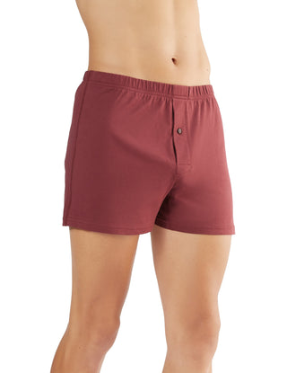 Bio-Baumwoll-Boxershorts mit Holzknopf - 3er Pack