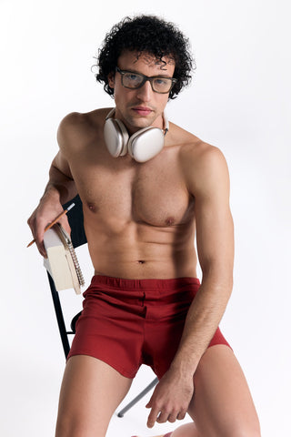 Bio-Baumwoll-Boxershorts mit Holzknopf