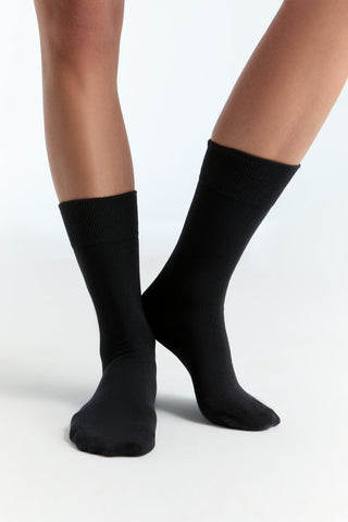 Bio-Baumwoll-Socken mit längerem Bündchen - 4er Pack