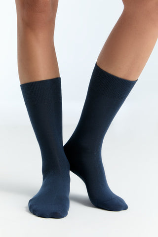Bio-Baumwoll-Socken mit längerem Bündchen - 4er Pack