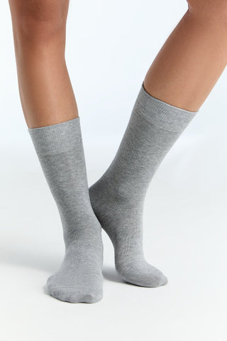 Bio-Baumwoll-Socken mit längerem Bündchen - 4er Pack