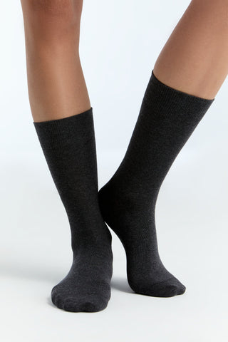 Bio-Baumwoll-Socken mit längerem Bündchen - 4er Pack