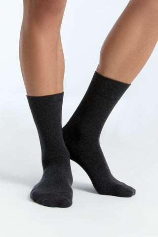 Bio-Baumwoll-Socken mit längerem Bündchen - 4er Pack