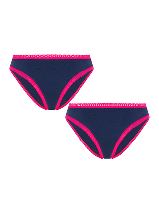 Bio-Baumwoll-Slip mit Spitze – 2er Pack