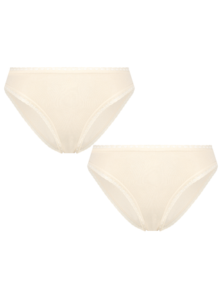 Bio-Baumwoll-Slip mit Spitze – 2er Pack