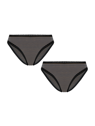 Bio-Baumwoll-Slip mit Spitze – 2er Pack