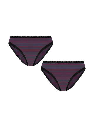 Bio-Baumwoll-Slip mit Spitze – 2er Pack