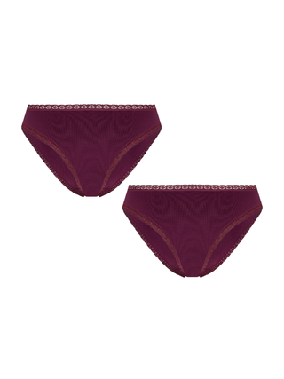 Bio-Baumwoll-Slip mit Spitze – 2er Pack