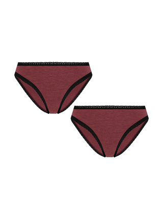Bio-Baumwoll-Slip mit Spitze – 2er Pack