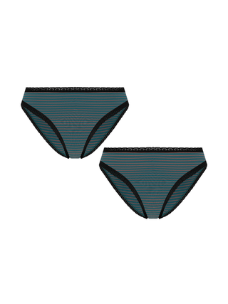 Bio-Baumwoll-Slip mit Spitze – 2er Pack