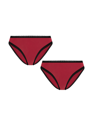 Bio-Baumwoll-Slip mit Spitze – 2er Pack
