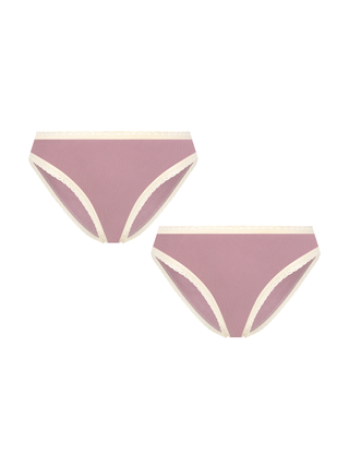 Bio-Baumwoll-Slip mit Spitze – 2er Pack
