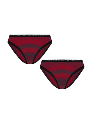 Bio-Baumwoll-Slip mit Spitze – 2er Pack