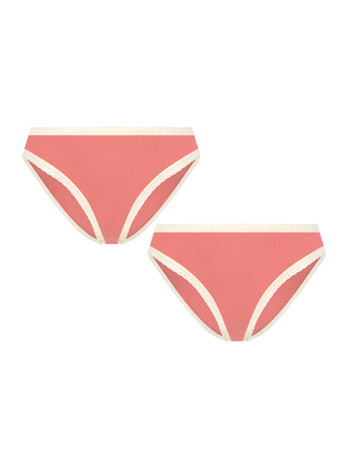 Bio-Baumwoll-Slip mit Spitze – 2er Pack