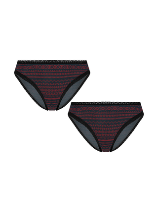 Bio-Baumwoll-Slip mit Spitze – 2er Pack