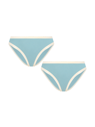 Bio-Baumwoll-Slip mit Spitze – 2er Pack