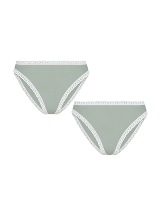 Bio-Baumwoll-Slip mit Spitze – 2er Pack