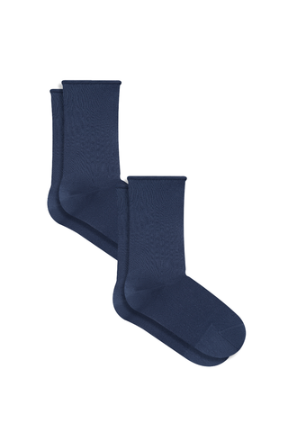 Bio-Baumwoll-Socken mit Rollrand Unisex – 2er Pack