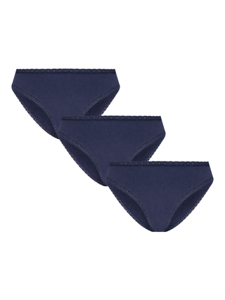 Bio-Baumwoll-Slip mit Spitze – 3er Pack
