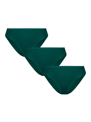 Bio-Baumwoll-Slip mit Spitze – 3er Pack