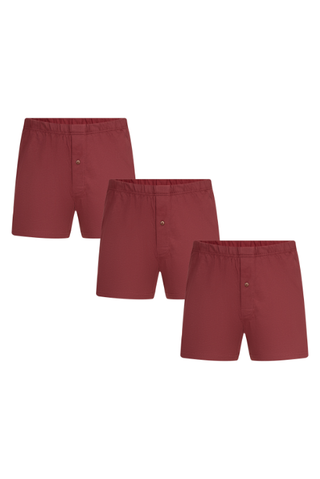 Bio-Baumwoll-Boxershorts mit Holzknopf - 3er Pack
