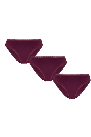 Bio-Baumwoll-Slip mit Spitze – 3er Pack