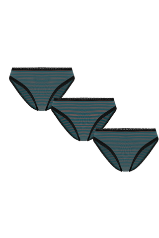 Bio-Baumwoll-Slip mit Spitze – 3er Pack