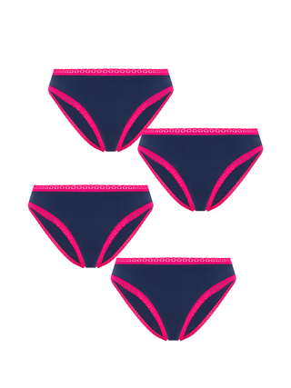 Bio-Baumwoll-Slip mit Spitze – 4er Pack