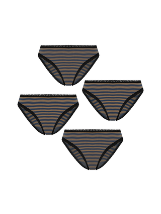 Bio-Baumwoll-Slip mit Spitze – 4er Pack