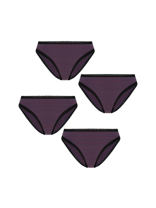 Bio-Baumwoll-Slip mit Spitze – 4er Pack