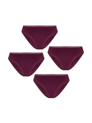 Bio-Baumwoll-Slip mit Spitze – 4er Pack