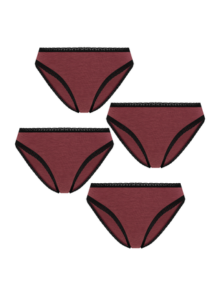 Bio-Baumwoll-Slip mit Spitze – 4er Pack