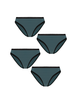 Bio-Baumwoll-Slip mit Spitze – 4er Pack