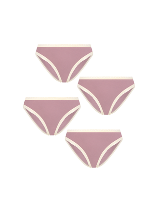 Bio-Baumwoll-Slip mit Spitze – 4er Pack