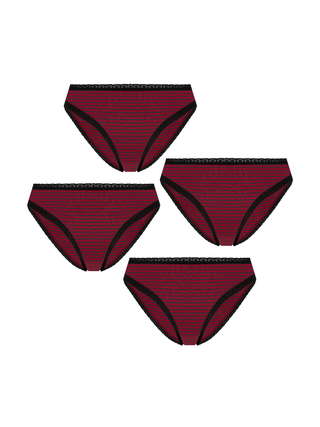 Bio-Baumwoll-Slip mit Spitze – 4er Pack