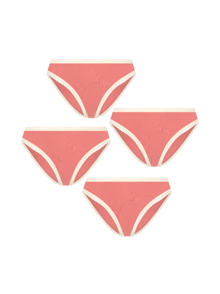 Bio-Baumwoll-Slip mit Spitze – 4er Pack