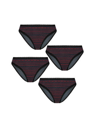 Bio-Baumwoll-Slip mit Spitze – 4er Pack